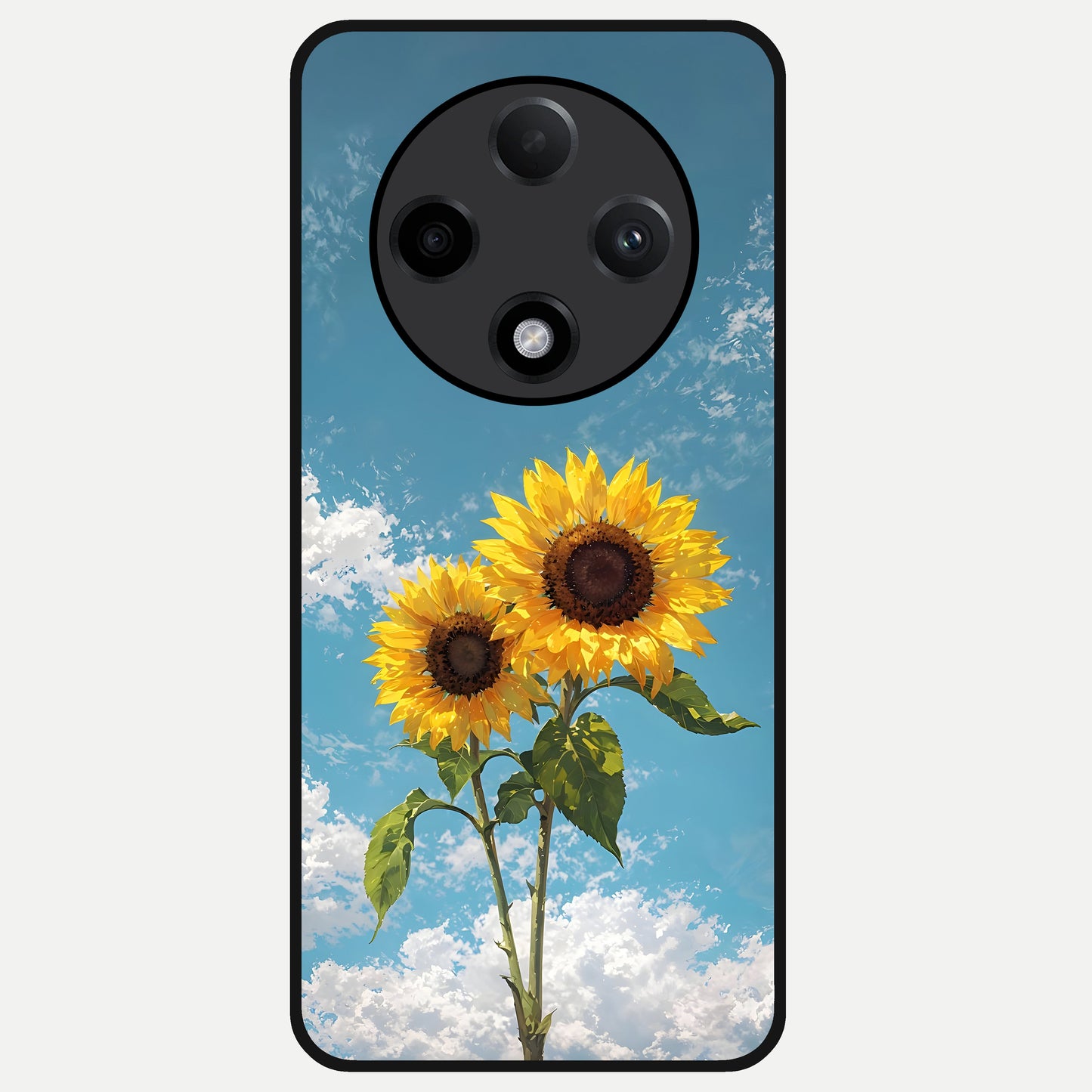  Sunlit Daisy Glow Glass Case For Oppo F27 Pro Plus back cover – full design glossy printed glass finish