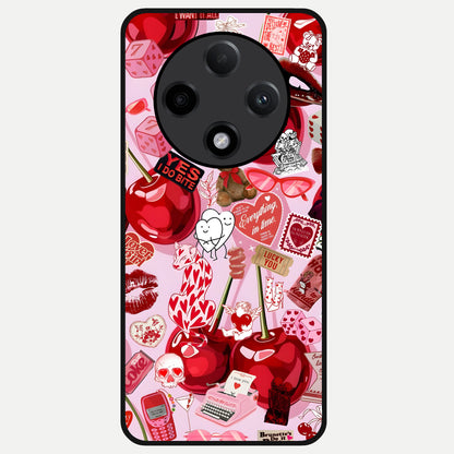  Sweet Cherry Chaos Glass Case For Oppo F27 Pro Plus back cover – full design glossy printed glass finish