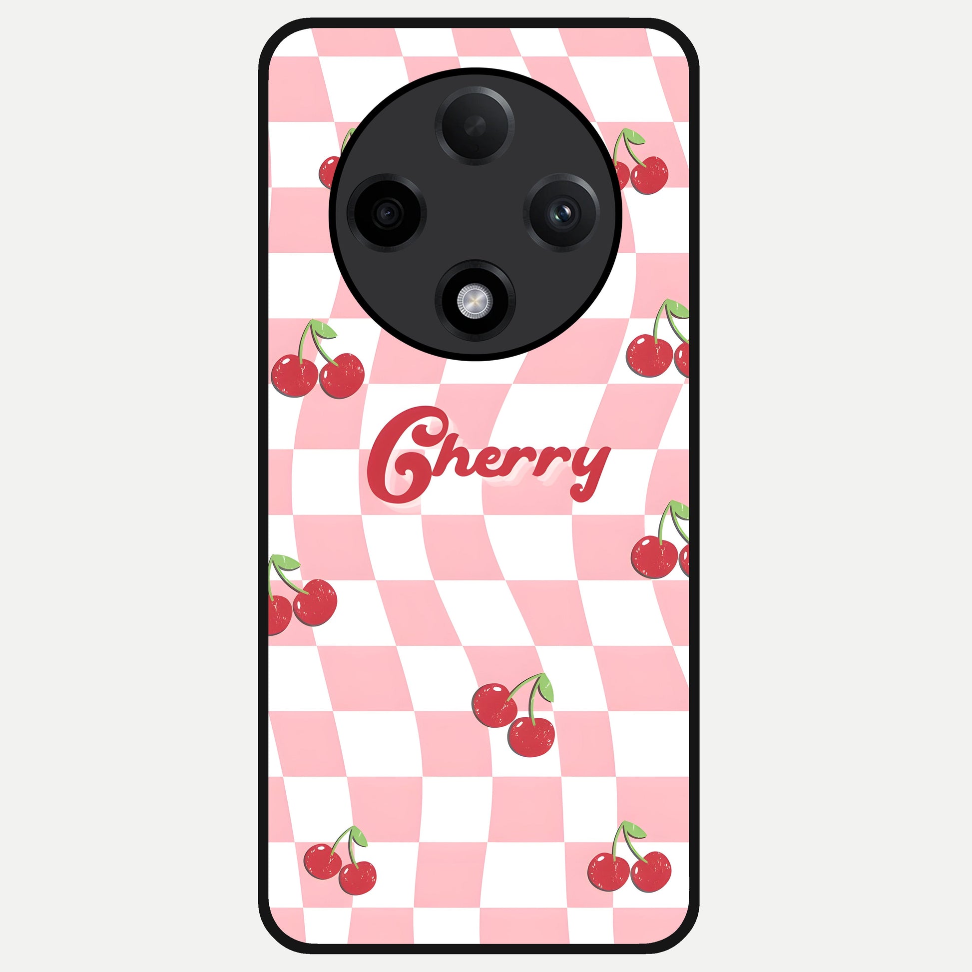  Sweet Cherry Vibes Glass Case For Oppo F27 Pro Plus back cover – full design glossy printed glass finish