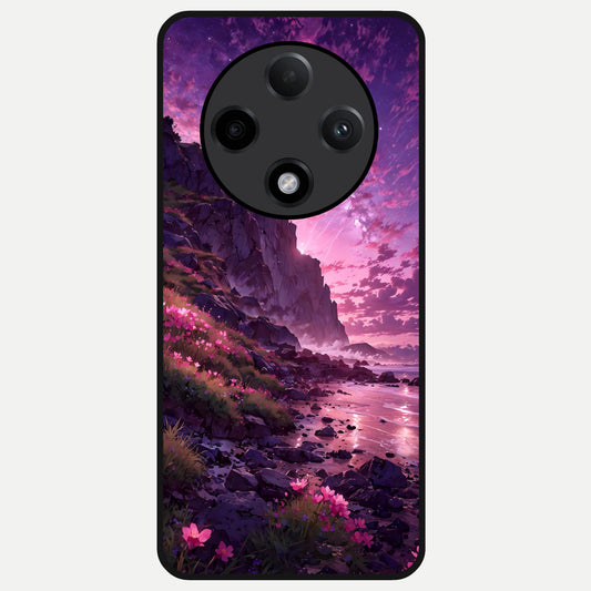  Twilight Blossom Coast Glass Case For Oppo F27 Pro Plus back cover – full design glossy printed glass finish