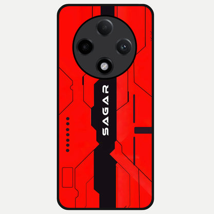  Voltage Rise CYBERPUNK Custom Name Glass Case For Oppo F27 Pro Plus back cover – personalized glossy printed glass finish