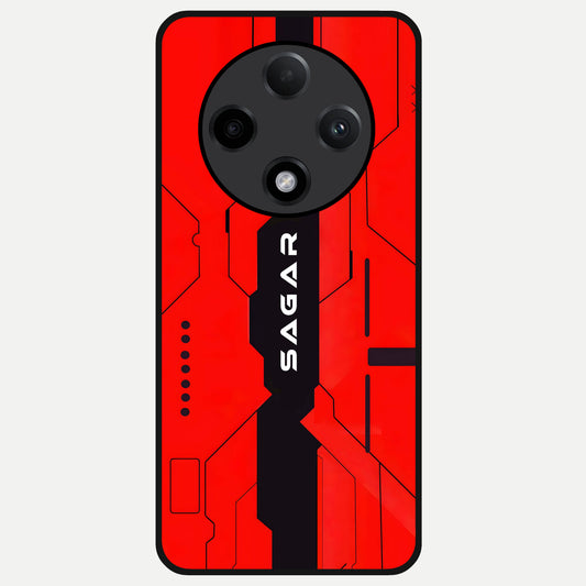  Voltage Rise CYBERPUNK Custom Name Glass Case For Oppo F27 Pro Plus back cover – personalized glossy printed glass finish