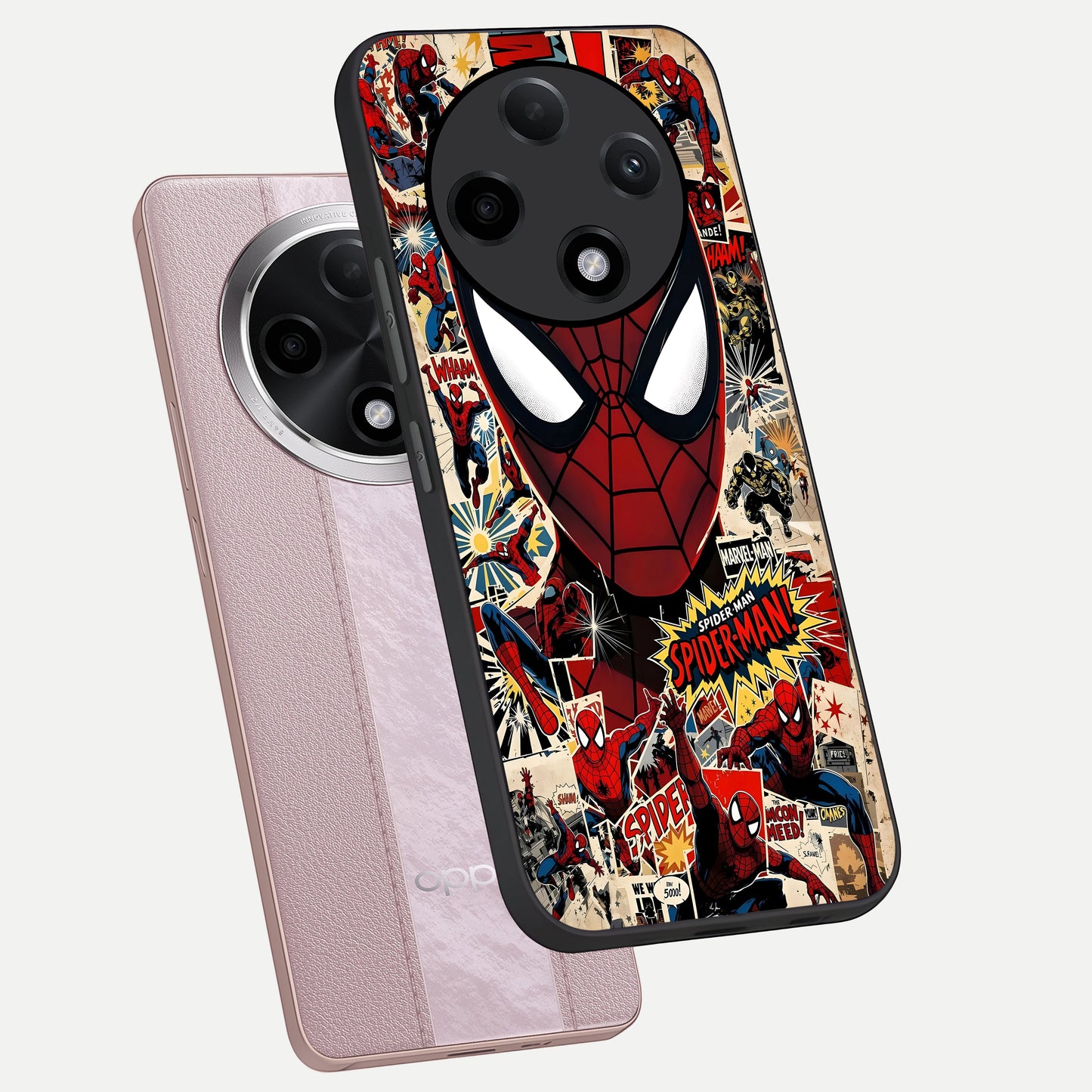  Aesthetic Wonder Spider phone case For Oppo F27 Pro Plus showing premium glass back cover with detailed artwork