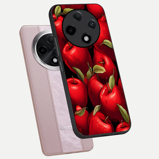  Apple Pattern phone case For Oppo F27 Pro Plus showing premium glass back cover with detailed artwork
