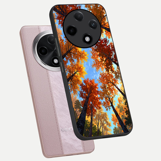  Autumn Sky Rise phone case For Oppo F27 Pro Plus showing premium glass back cover with detailed artwork