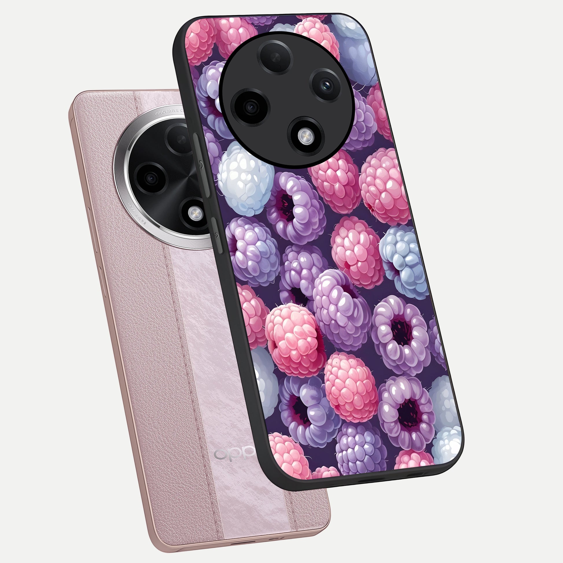  Berry Candy Pop phone case For Oppo F27 Pro Plus showing premium glass back cover with detailed artwork