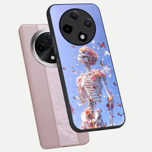  Bloom Beyond Bones phone case For Oppo F27 Pro Plus showing premium glass back cover with detailed artwork