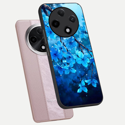  Blue Blossoms Branch phone case For Oppo F27 Pro Plus showing premium glass back cover with detailed artwork
