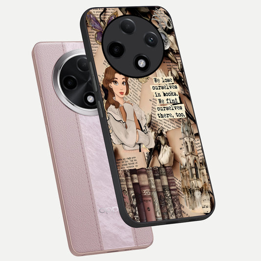  Bookish Dream World phone case For Oppo F27 Pro Plus showing premium glass back cover with detailed artwork