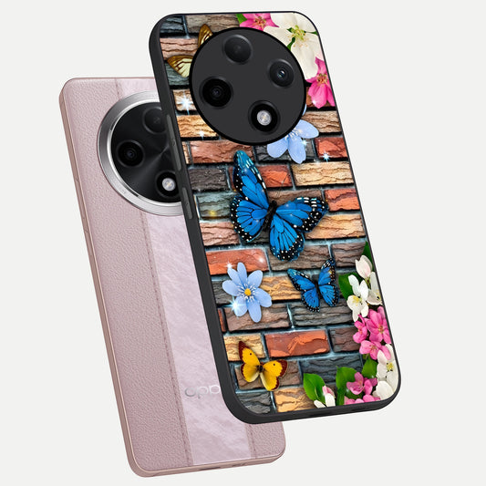  Brick Bloom Flight phone case For Oppo F27 Pro Plus showing premium glass back cover with detailed artwork