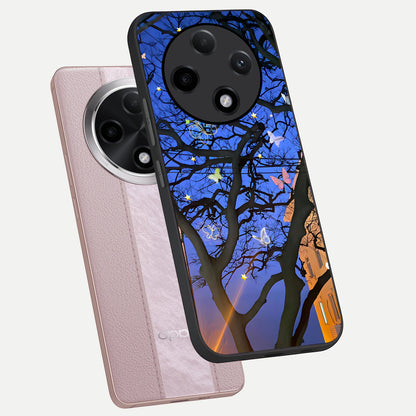  Butterfly Night Magic phone case For Oppo F27 Pro Plus showing premium glass back cover with detailed artwork