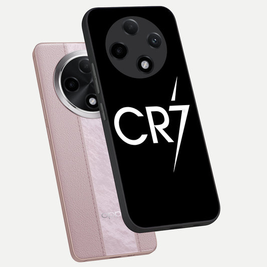  CR7 Elite Strike phone case For Oppo F27 Pro Plus showing premium glass back cover with detailed artwork