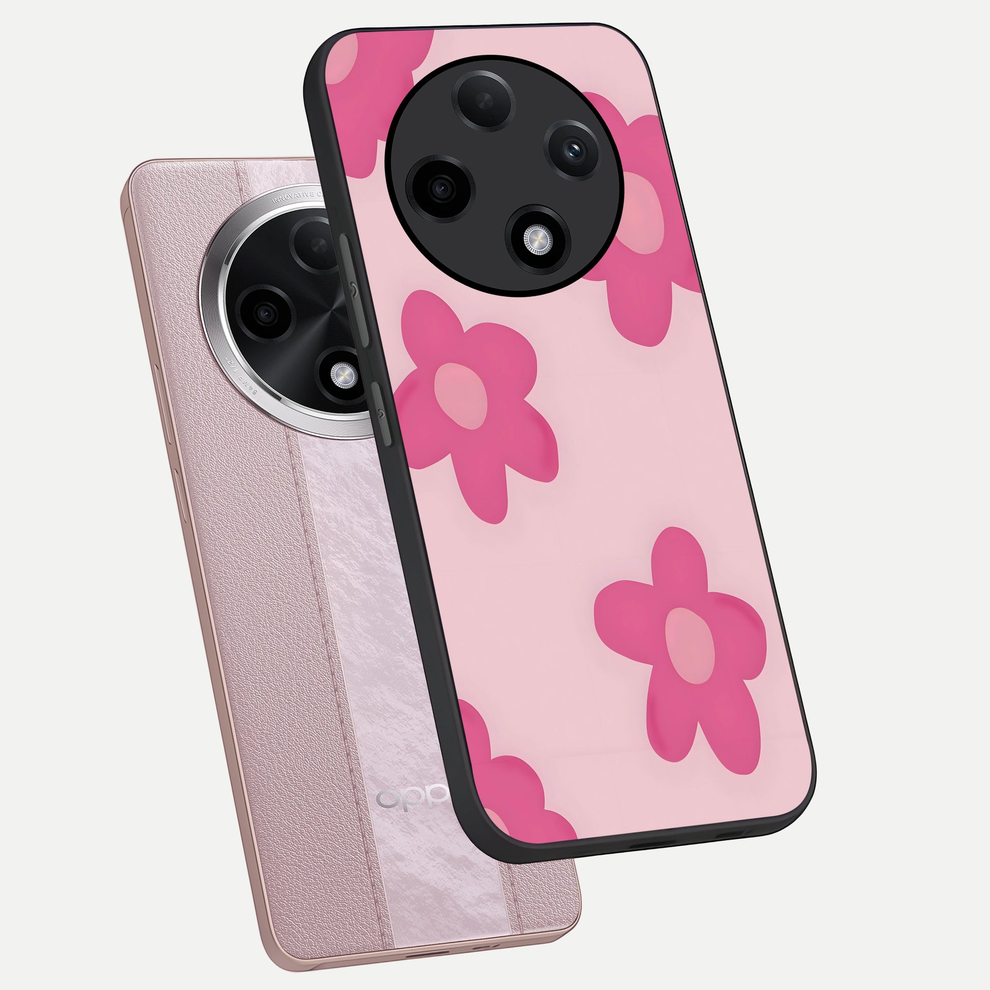  Candy Bloom Dreams phone case For Oppo F27 Pro Plus showing premium glass back cover with detailed artwork