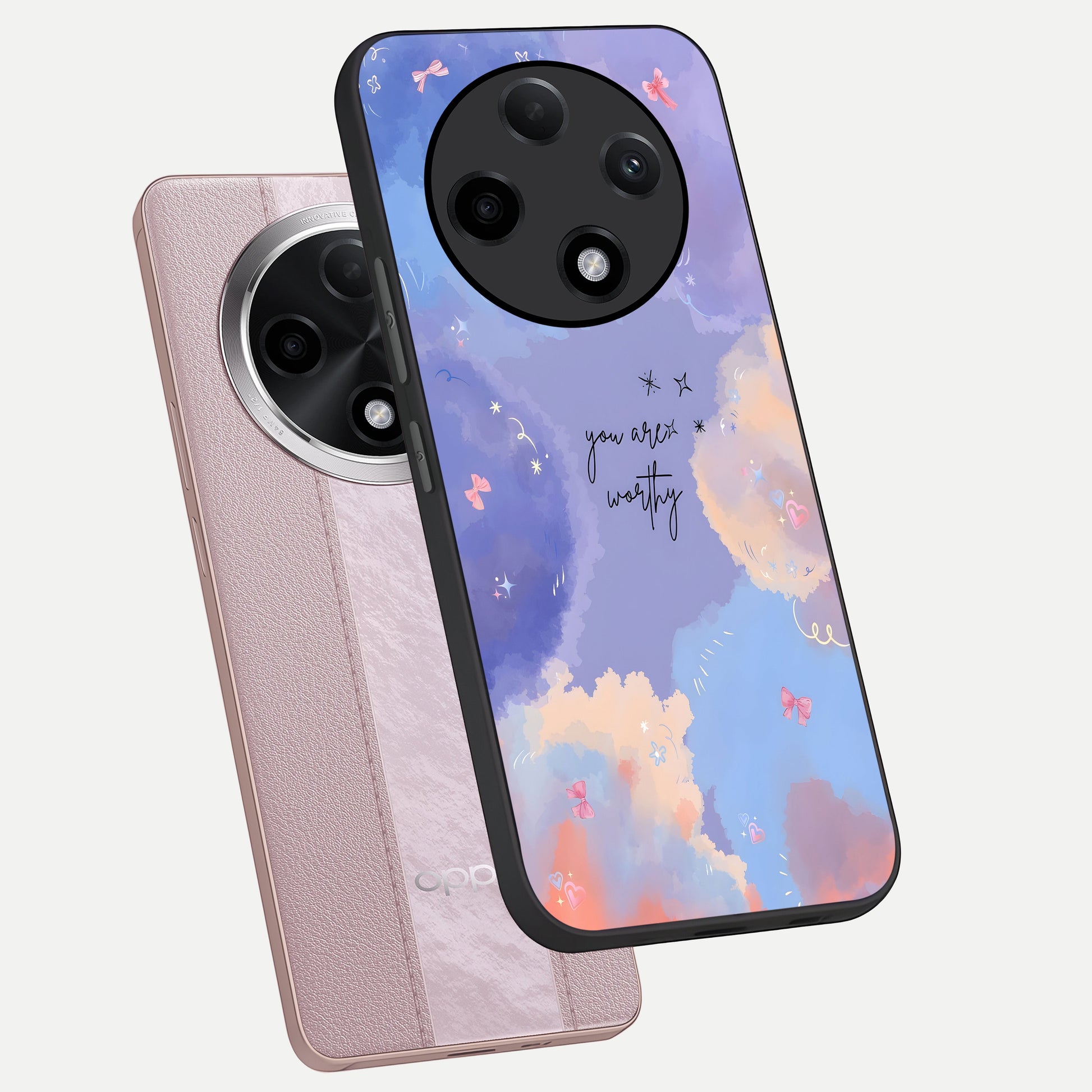  Celestial Cloud Magic phone case For Oppo F27 Pro Plus showing premium glass back cover with detailed artwork