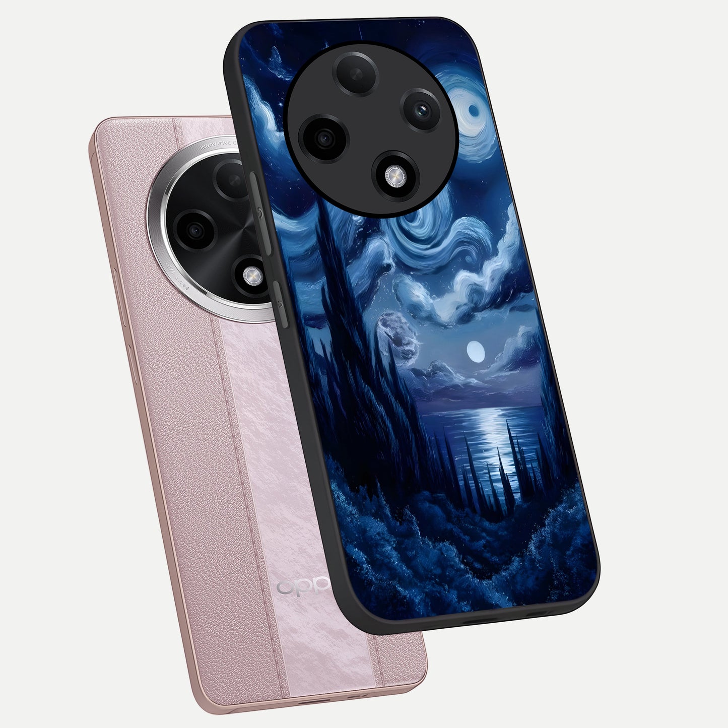  Celestial Dream Van Gogh phone case For Oppo F27 Pro Plus showing premium glass back cover with detailed artwork