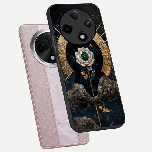  Celestial Lotus Morang phone case For Oppo F27 Pro Plus showing premium glass back cover with detailed artwork