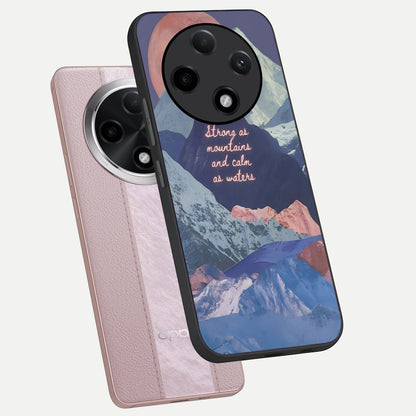  Celestial Mountain Calm phone case For Oppo F27 Pro Plus showing premium glass back cover with detailed artwork