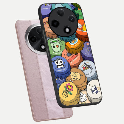  Coins Patterns phone case For Oppo F27 Pro Plus showing premium glass back cover with detailed artwork