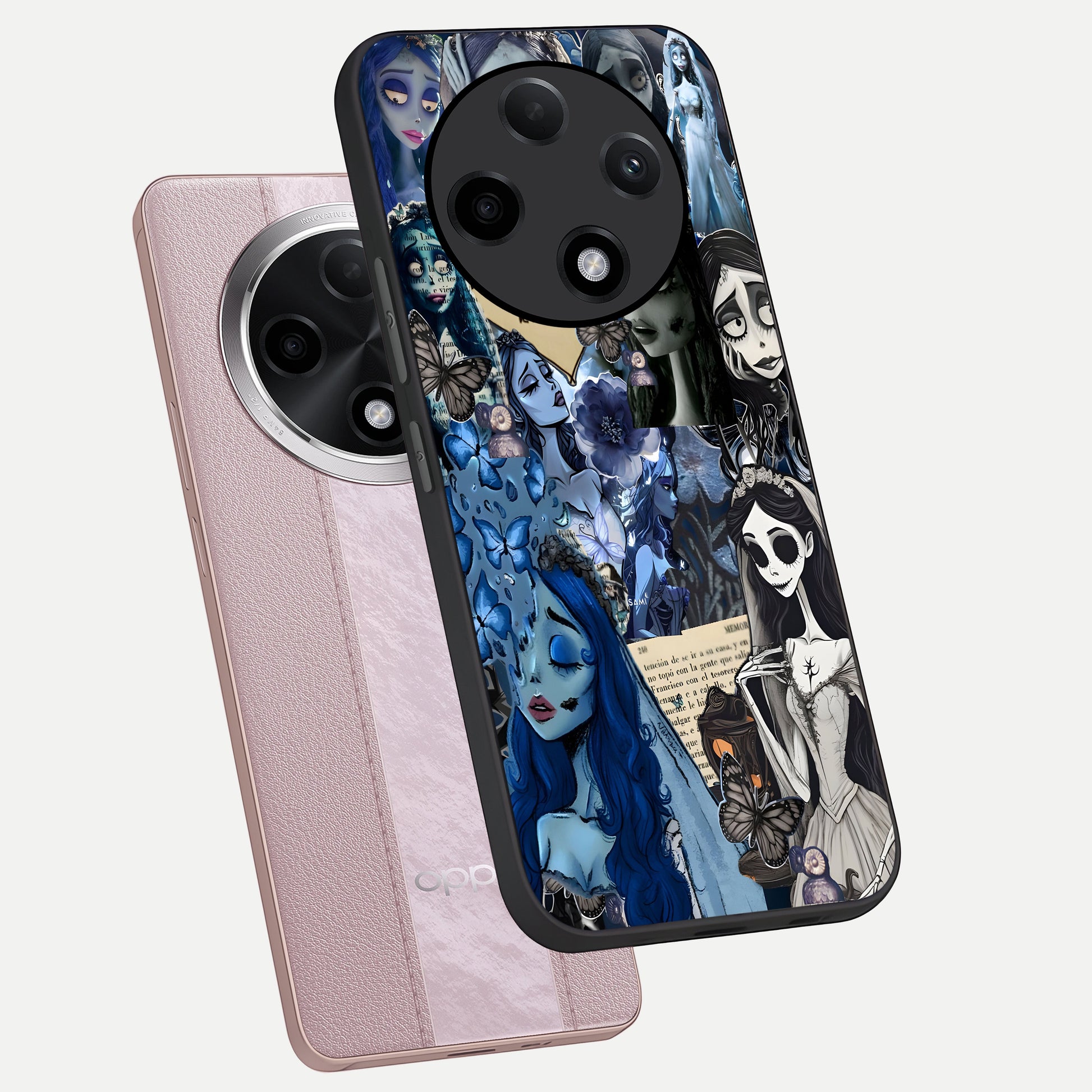  Corpse Bride Posters phone case For Oppo F27 Pro Plus showing premium glass back cover with detailed artwork