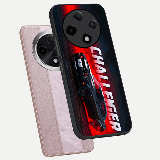  Crimson Challenger Fury phone case For Oppo F27 Pro Plus showing premium glass back cover with detailed artwork