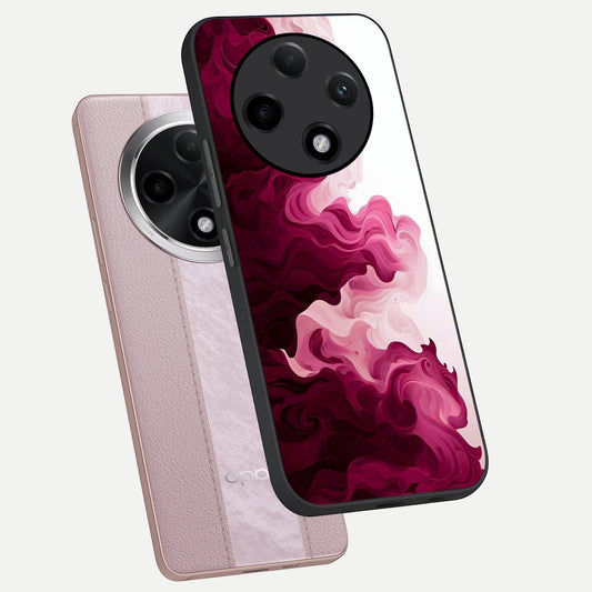  Crimson Wave Flow phone case For Oppo F27 Pro Plus showing premium glass back cover with detailed artwork