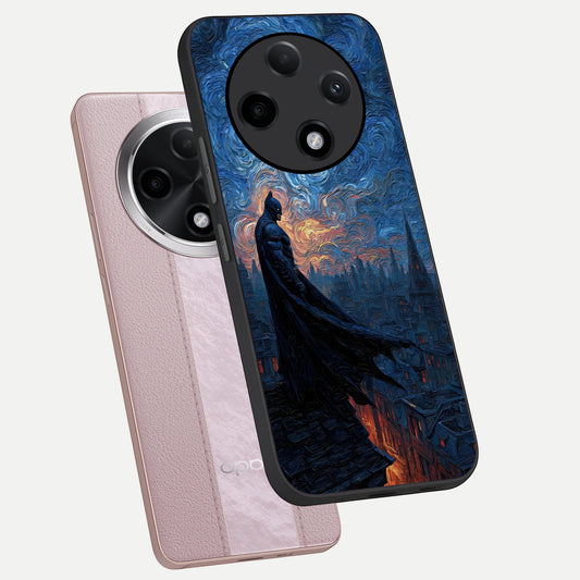  Dark Knight Dusk phone case For Oppo F27 Pro Plus showing premium glass back cover with detailed artwork