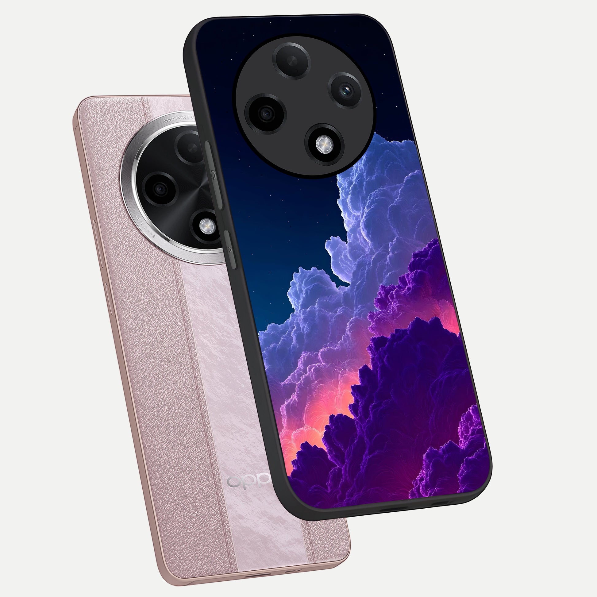  Dreamy Cloud Skies phone case For Oppo F27 Pro Plus showing premium glass back cover with detailed artwork