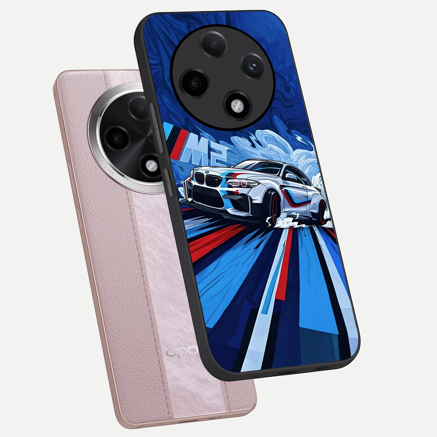  Drift Power Rush phone case For Oppo F27 Pro Plus showing premium glass back cover with detailed artwork