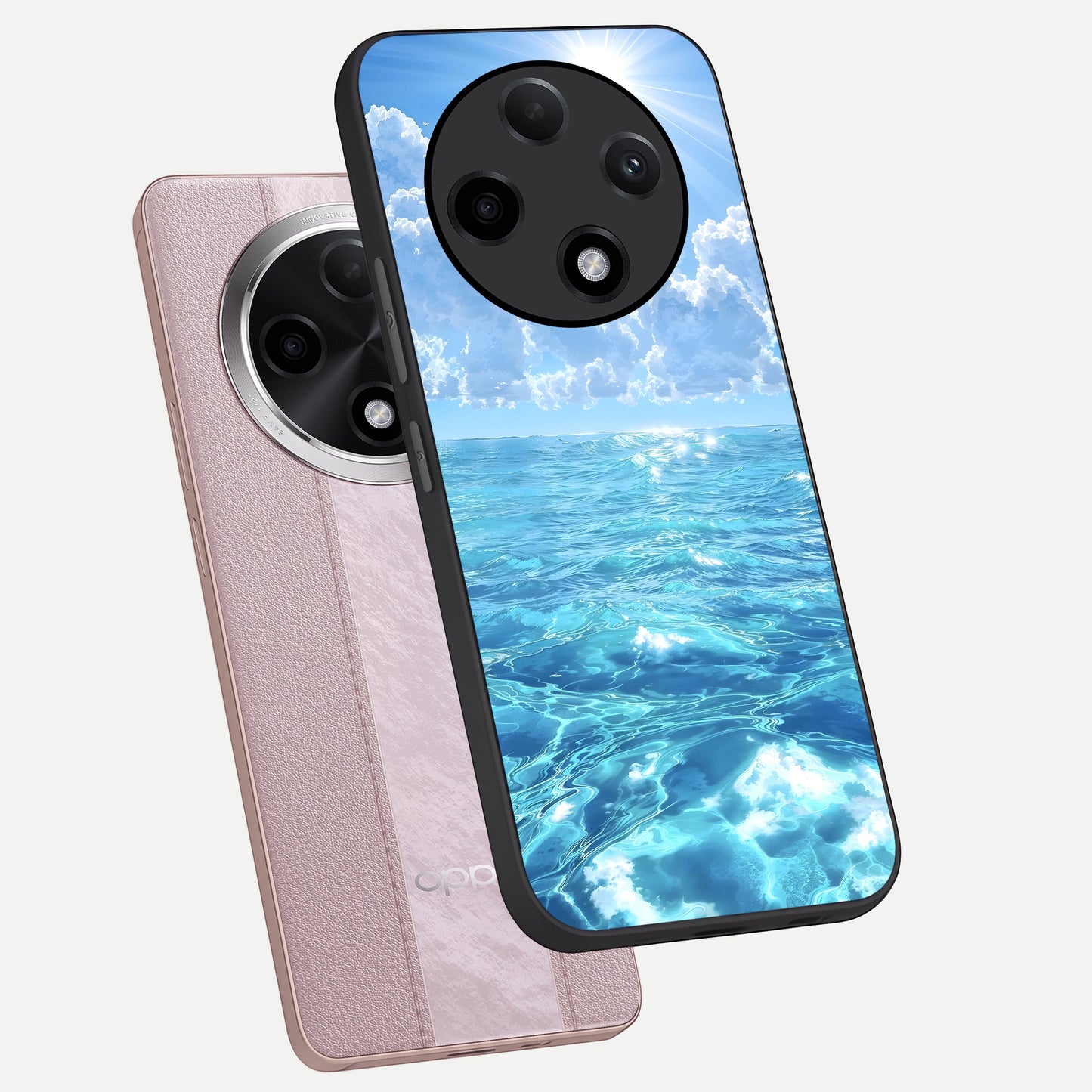  Endless Ocean Horizon phone case For Oppo F27 Pro Plus showing premium glass back cover with detailed artwork