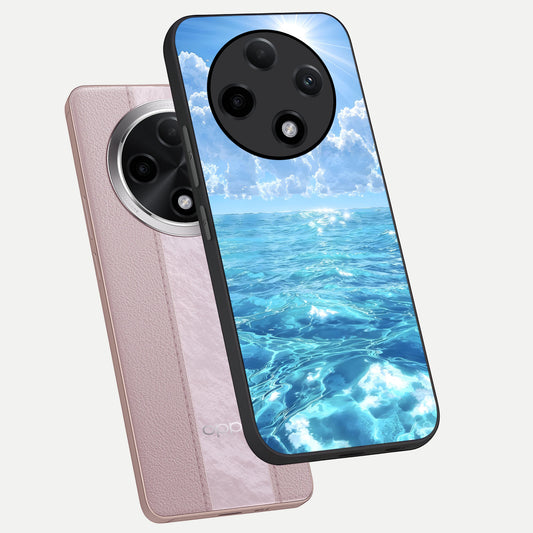  Endless Ocean Horizon phone case For Oppo F27 Pro Plus showing premium glass back cover with detailed artwork