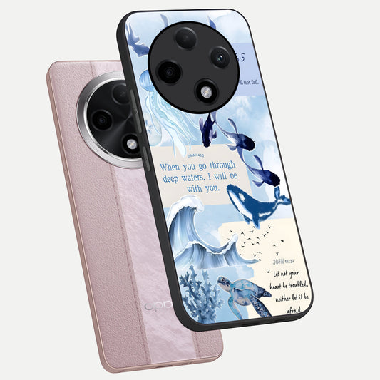  Faithful Ocean Promise phone case For Oppo F27 Pro Plus showing premium glass back cover with detailed artwork