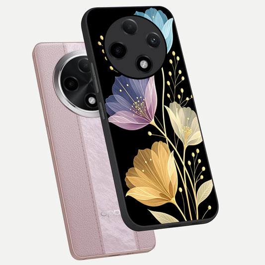  Flower Bloom Glow phone case For Oppo F27 Pro Plus showing premium glass back cover with detailed artwork