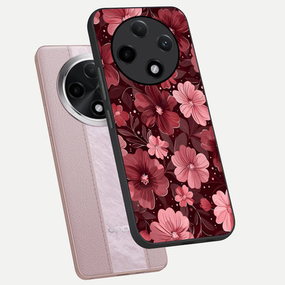  Flower Blush Bloom phone case For Oppo F27 Pro Plus showing premium glass back cover with detailed artwork