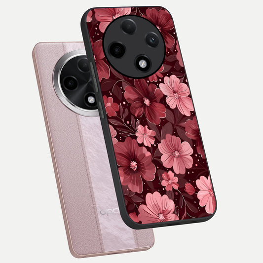  Flower Blush Bloom phone case For Oppo F27 Pro Plus showing premium glass back cover with detailed artwork