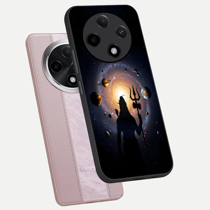  Galactic Shiva Vision phone case For Oppo F27 Pro Plus showing premium glass back cover with detailed artwork