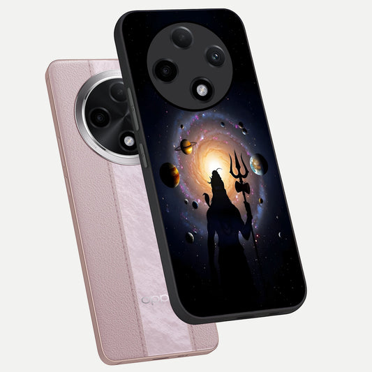  Galactic Shiva Vision phone case For Oppo F27 Pro Plus showing premium glass back cover with detailed artwork