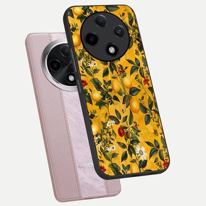  Golden Lemon Field phone case For Oppo F27 Pro Plus showing premium glass back cover with detailed artwork