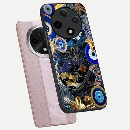  Golden Moon Magic phone case For Oppo F27 Pro Plus showing premium glass back cover with detailed artwork