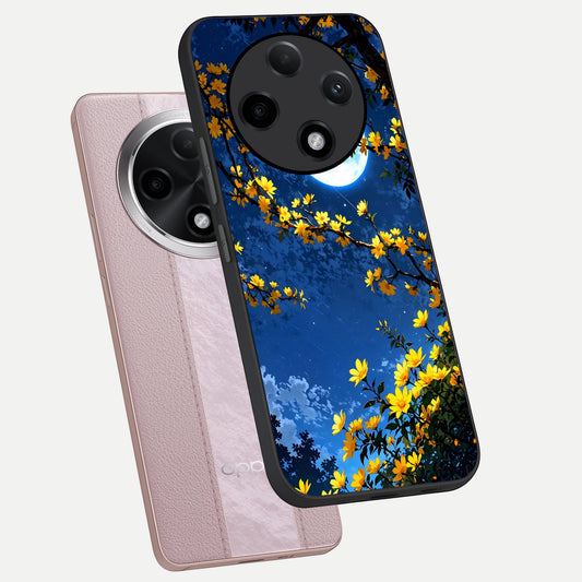  Golden Night Glow phone case For Oppo F27 Pro Plus showing premium glass back cover with detailed artwork