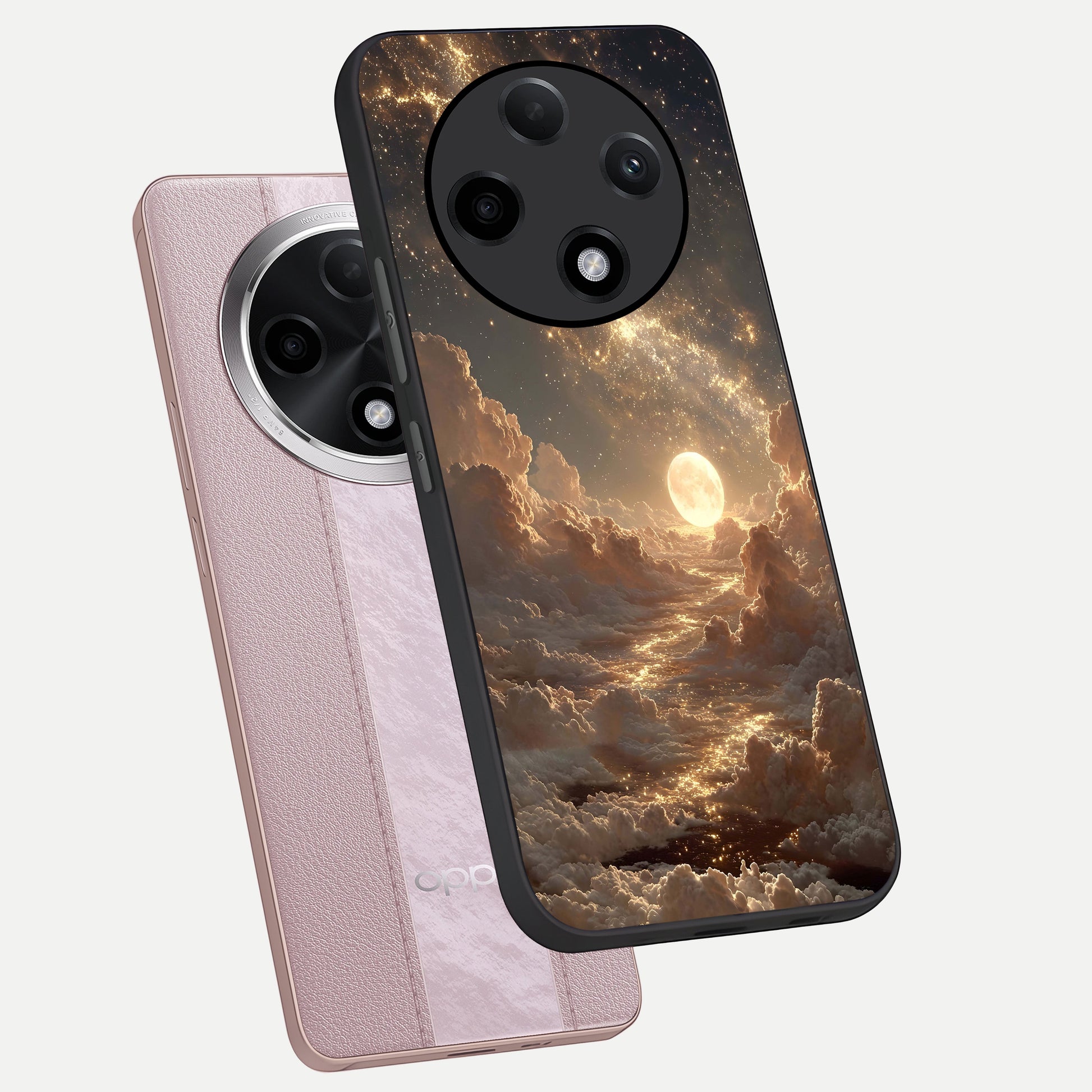  Golden Sky Dream phone case For Oppo F27 Pro Plus showing premium glass back cover with detailed artwork