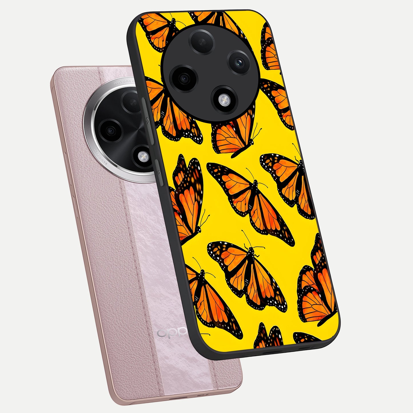  Golden Wing Flight phone case For Oppo F27 Pro Plus showing premium glass back cover with detailed artwork