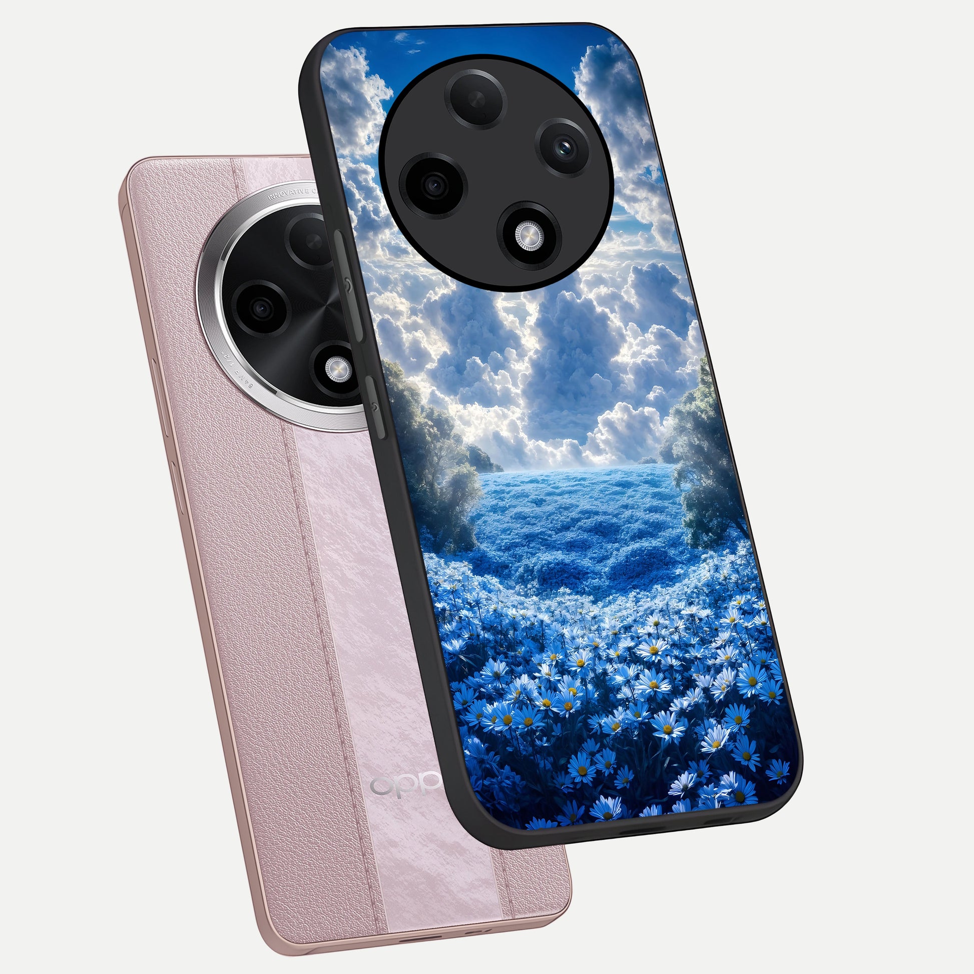  Heavenly Daisy Horizon phone case For Oppo F27 Pro Plus showing premium glass back cover with detailed artwork