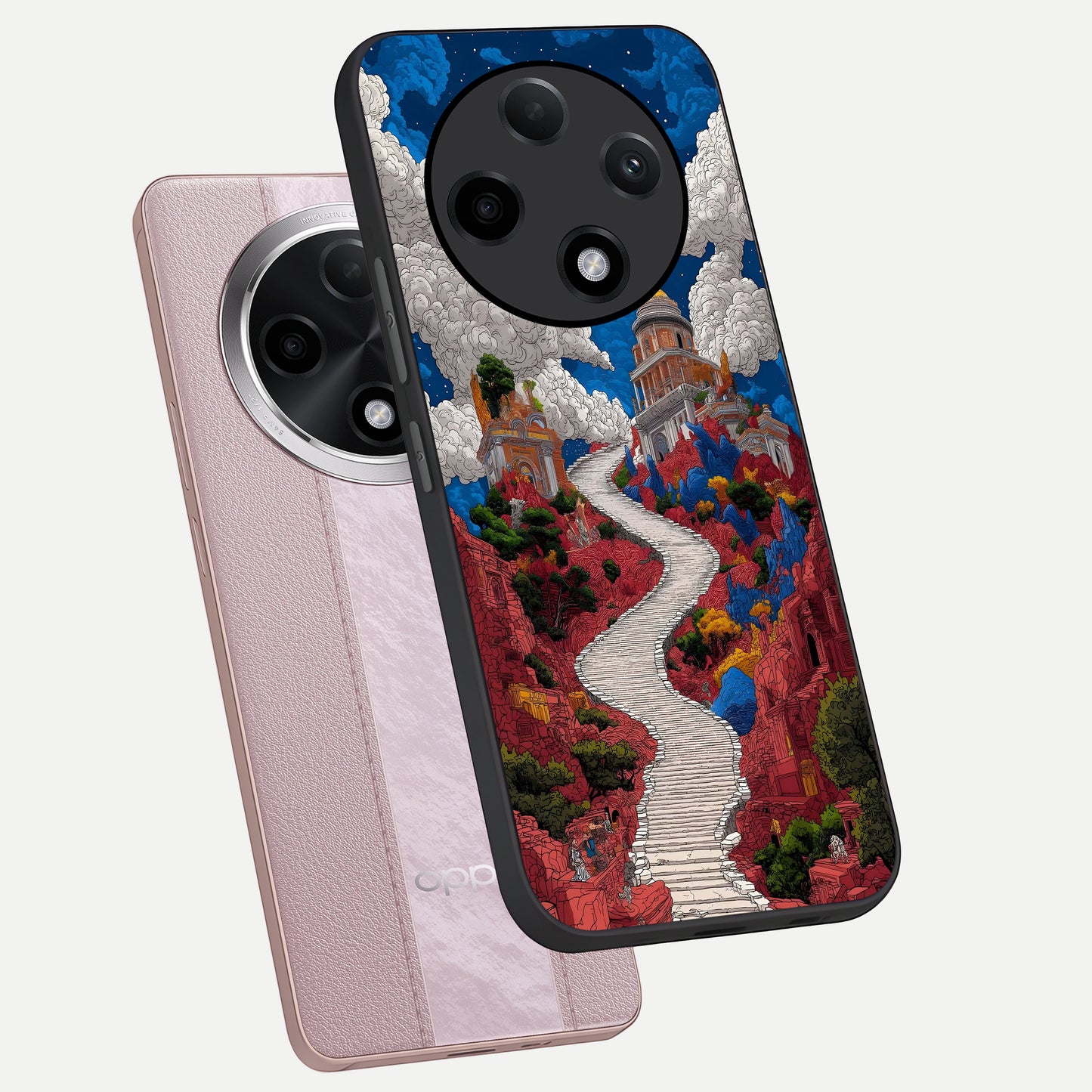  Heavenly Moon Path phone case For Oppo F27 Pro Plus showing premium glass back cover with detailed artwork
