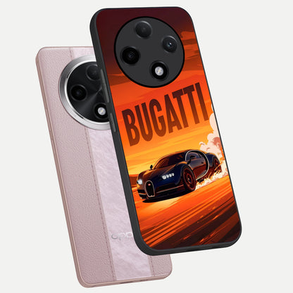  Inferno Bugatti Storm phone case For Oppo F27 Pro Plus showing premium glass back cover with detailed artwork