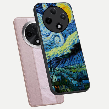  Inspired Van Gogh Art phone case For Oppo F27 Pro Plus showing premium glass back cover with detailed artwork
