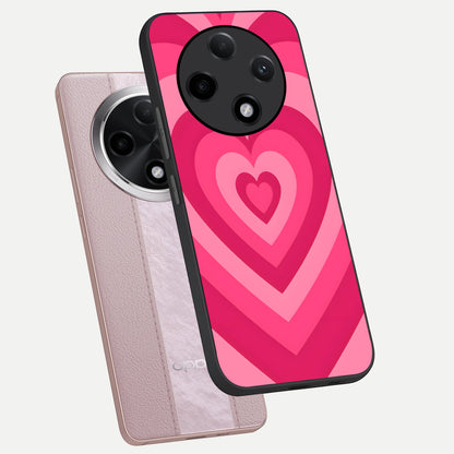  Layered Love Hearts phone case For Oppo F27 Pro Plus showing premium glass back cover with detailed artwork