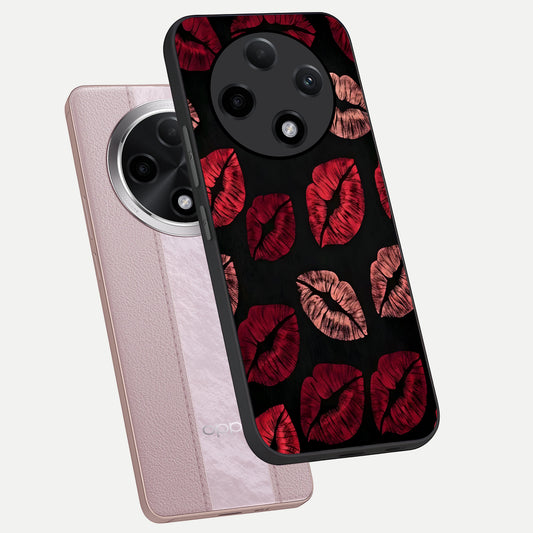  Midnight Kiss Love phone case For Oppo F27 Pro Plus showing premium glass back cover with detailed artwork