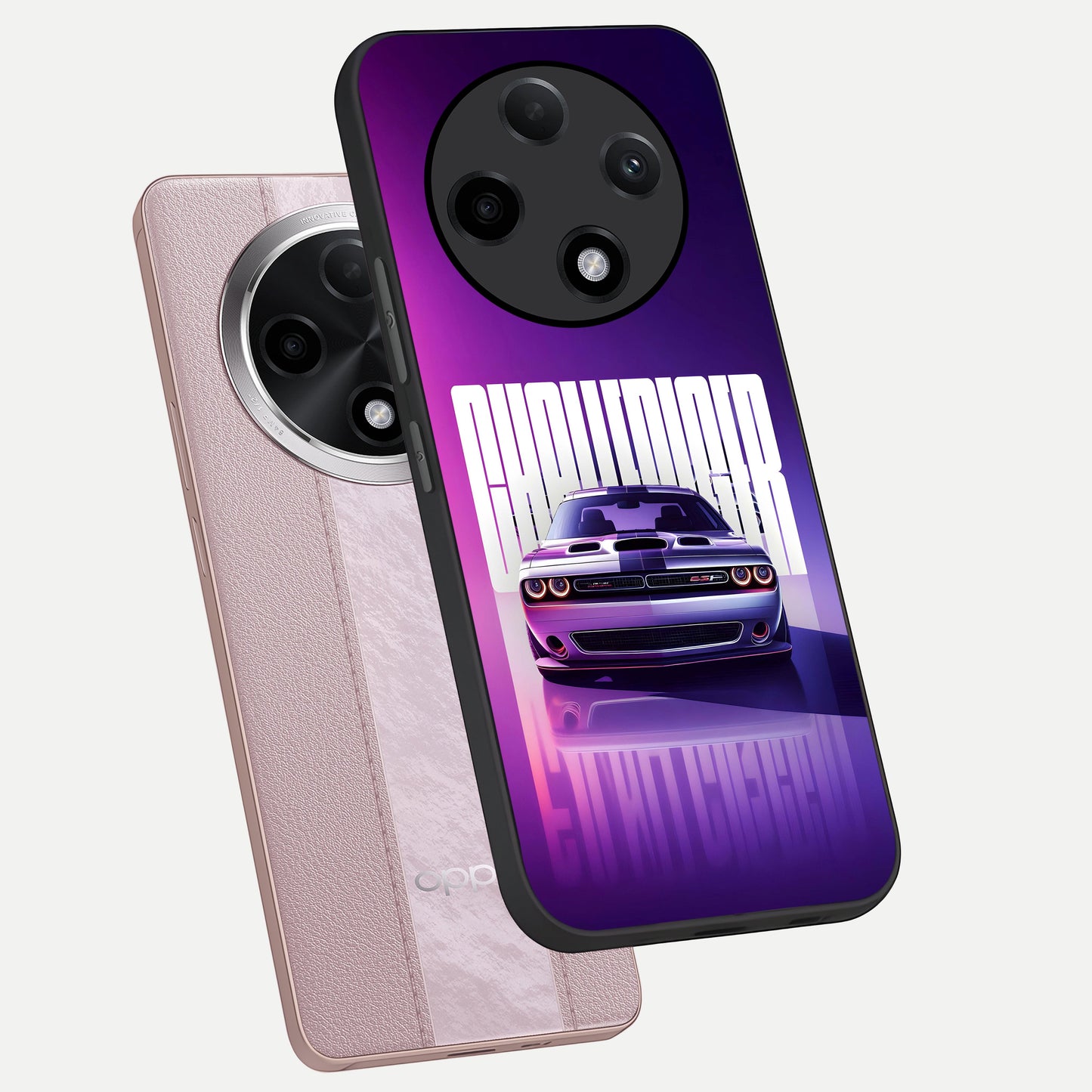  Midnight Muscle Ride phone case For Oppo F27 Pro Plus showing premium glass back cover with detailed artwork