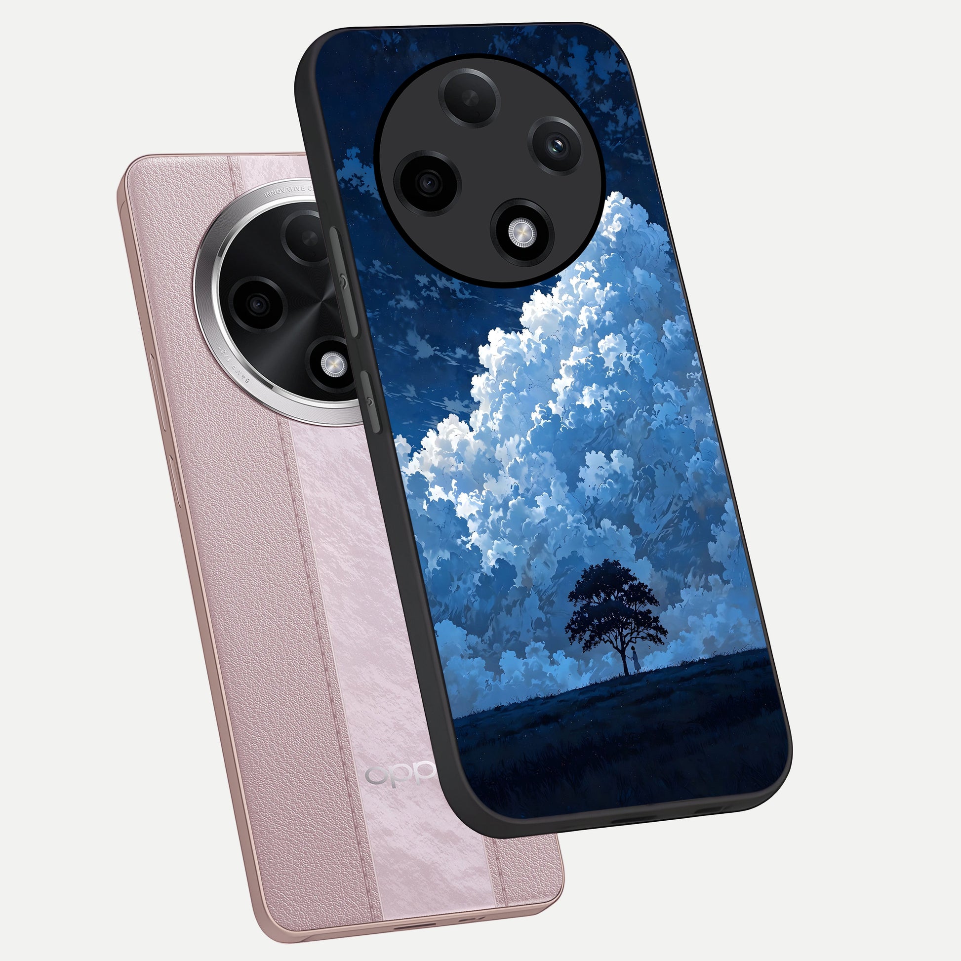  Midnight Sky Serenity phone case For Oppo F27 Pro Plus showing premium glass back cover with detailed artwork
