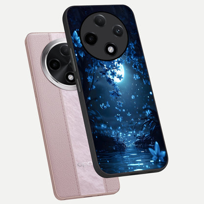  Moonlight Petal Dream phone case For Oppo F27 Pro Plus showing premium glass back cover with detailed artwork